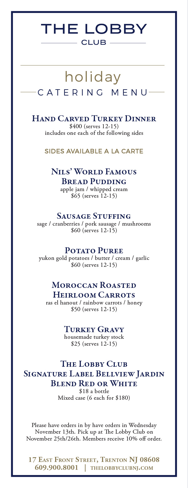 Holiday Catering Menu